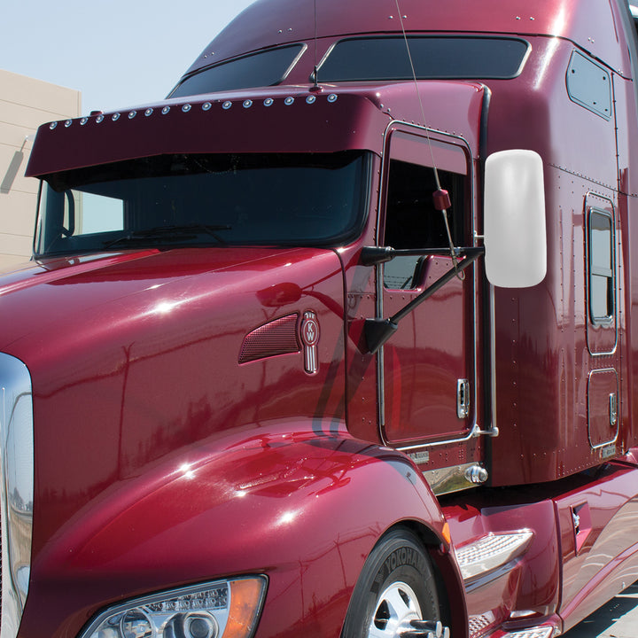Chrome Mirror Cover For 1990+ Kenworth T170/T270/T370/T440/T470/T600/T660/T800 - Driver (Bulk)