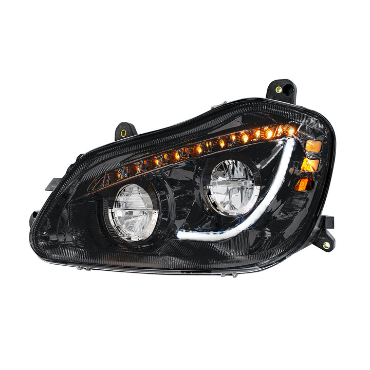 High Power 45 LED Blackout Headlight With Sequential Turn Signal For 2013-2021 Kenworth T680 - Driver