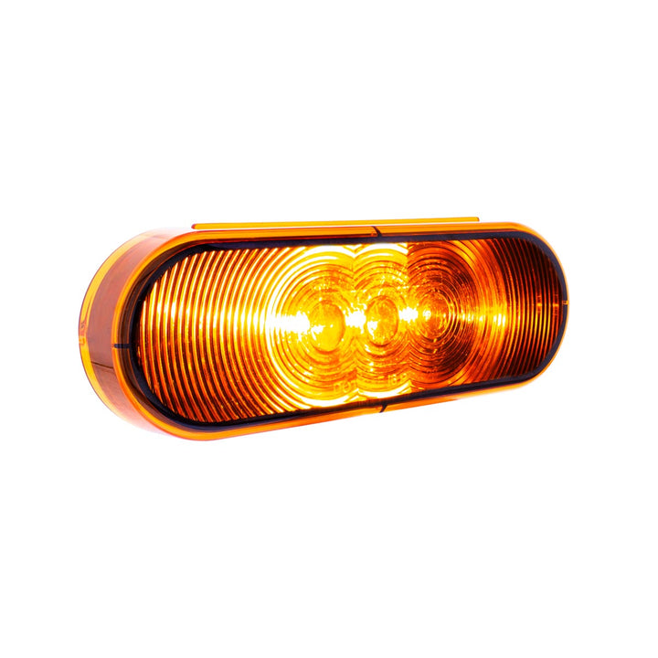 3 LED 6" Oval Light(Turn Signal) - Amber LED/Amber Lens