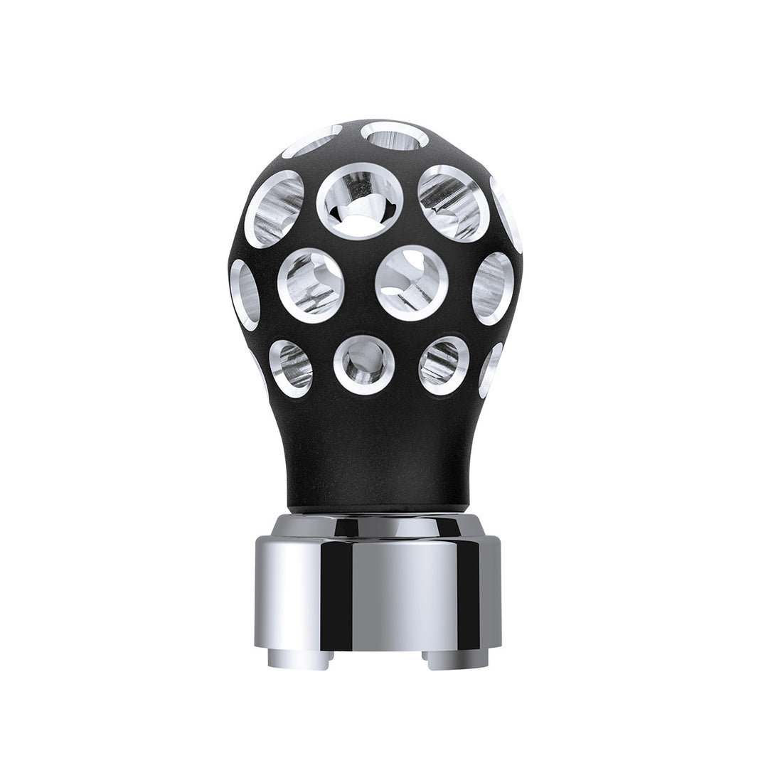 Thread-On Matte Black Phoenix Style Ball Gearshift Knob With LED 9/10 Speed Adapter - Purple LED
