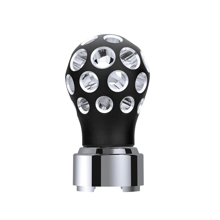 Thread-On Matte Black Phoenix Style Ball Gearshift Knob With LED 9/10 Speed Adapter - Purple LED