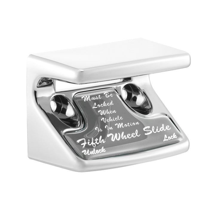 Chrome Plastic Fifth Wheel Switch Guard With Glossy Sticker For 1990-2010 Freightliner Classic - Silver Sticker