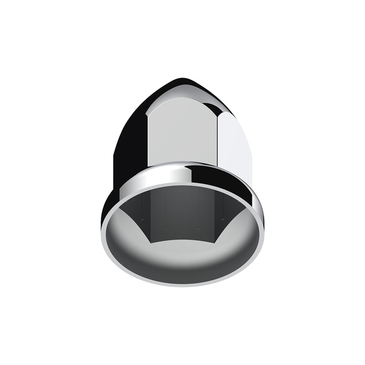 33mm X 2-3/8" Chrome Plastic Bullet Nut Cover With Flange - Push-On (Bulk)