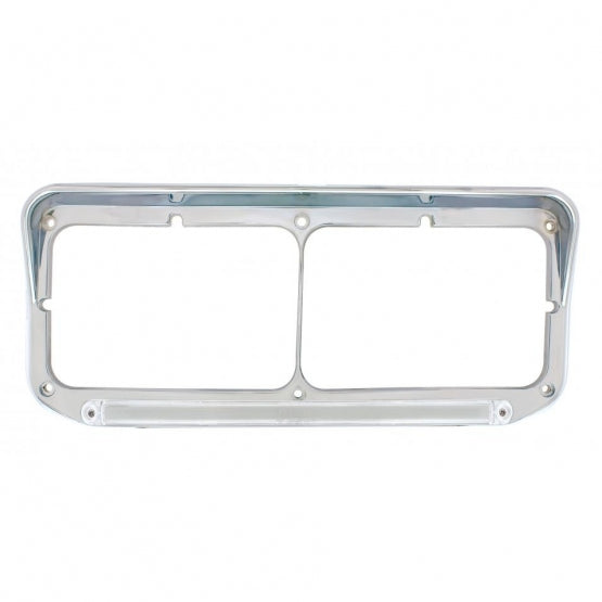 24 LED Rectangular Dual Headlight Bezel With Visor &amp; GloLight - Amber LED/Clear Lens