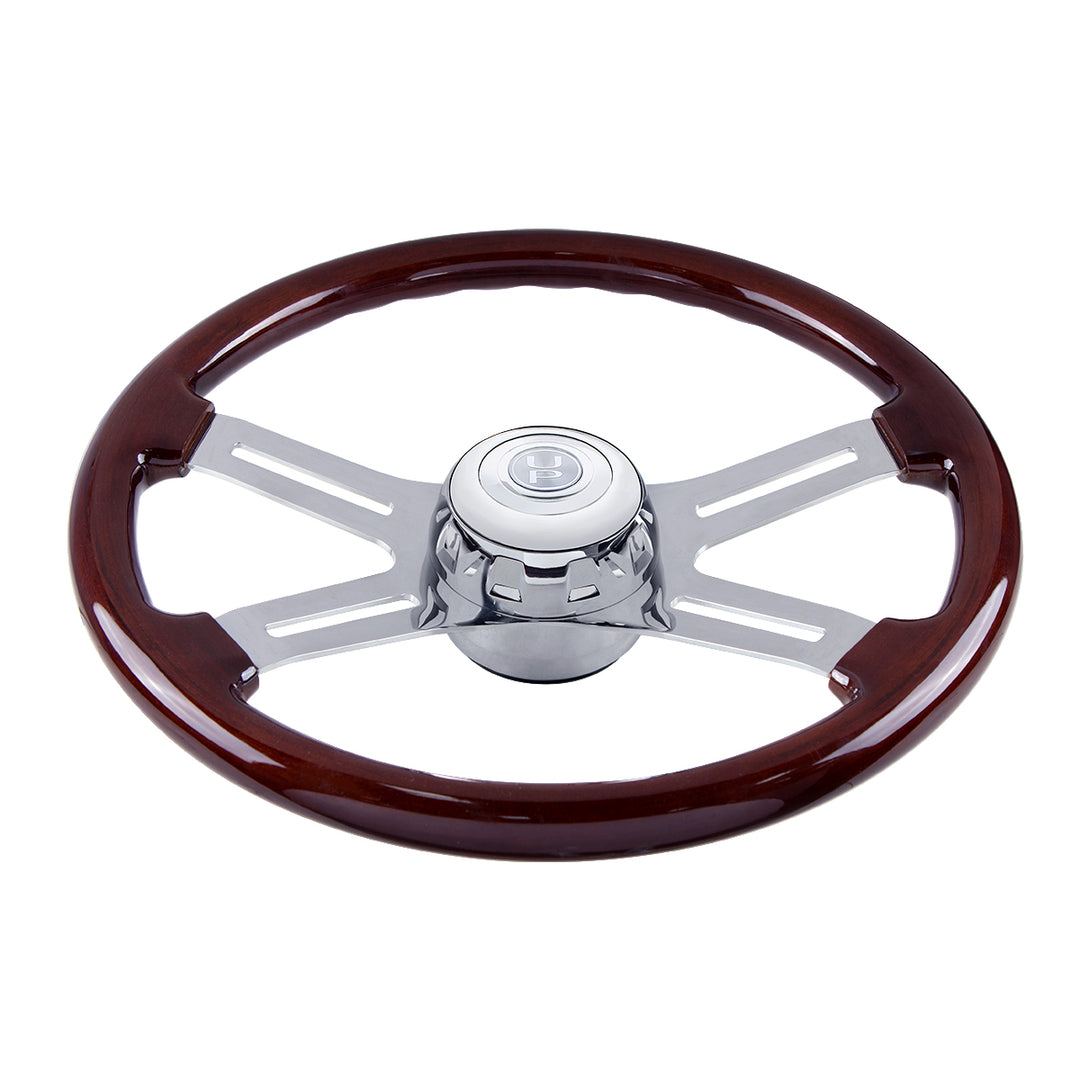 Chrome Steering Wheel Hub &amp; Horn Button Kit For 2014-2025 Kenworth T680 &amp; Peterbilt 579