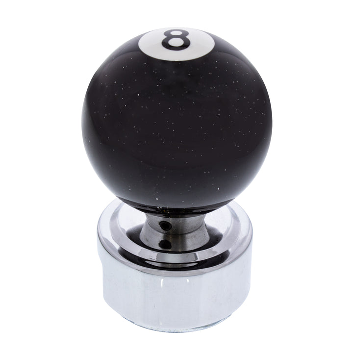 Number 8 Pool Ball Gearshift Knob With Glitter For 13/15/18 Speed Eaton Style Shifters