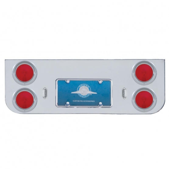 Chrome Rear Center Panel With Four 4" Lights &amp; Visors