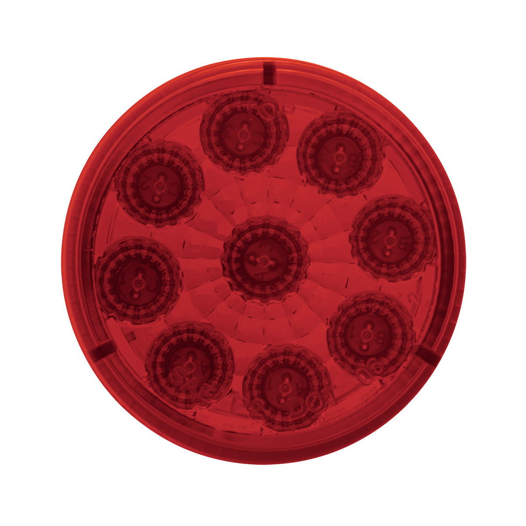 9 LED 2" Round Reflector Light Kit (Clearance/Marker) - Red LED/Red Lens