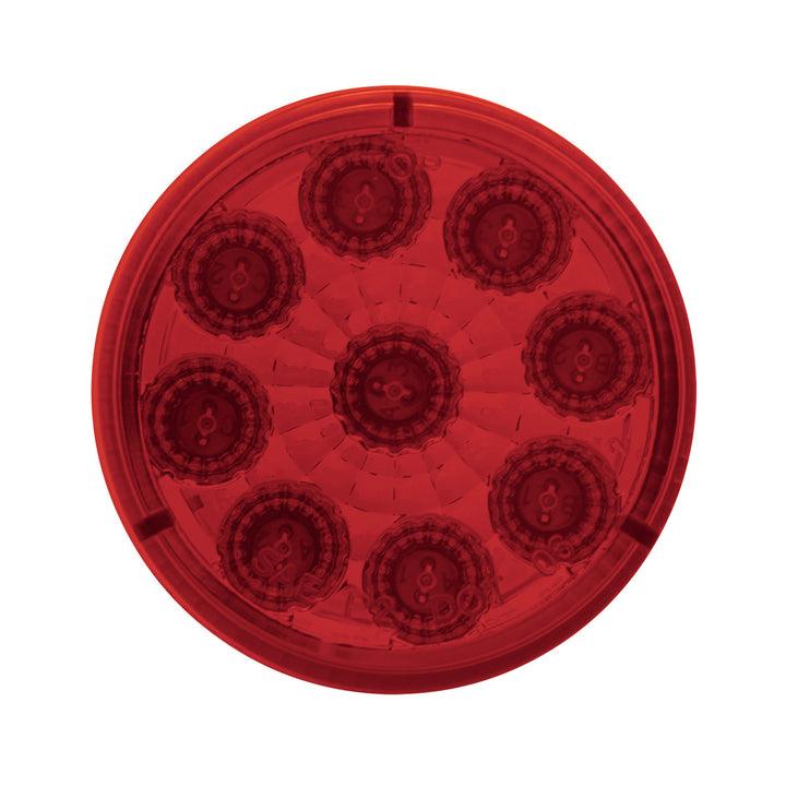 9 LED 2" Round Reflector Light Kit (Clearance/Marker) - Red LED/Red Lens