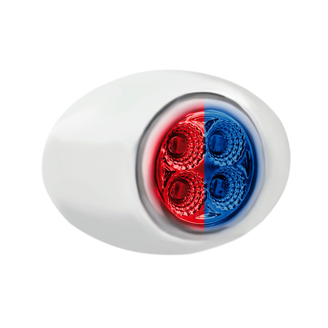 4 LED Double Fury Light (Clearance/Marker) - Red &amp; Blue LED/Clear Lens