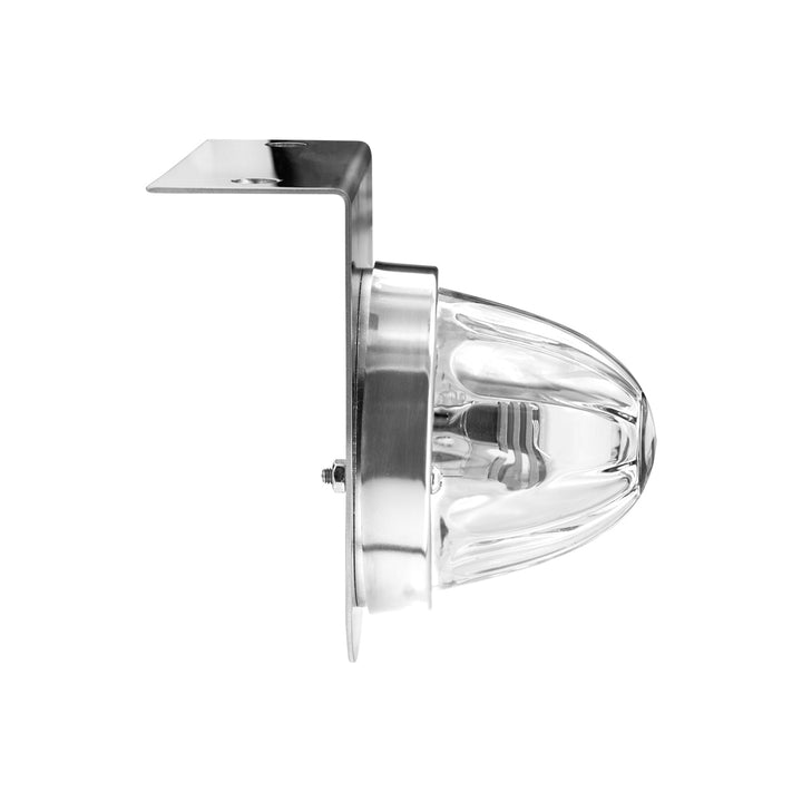 Dual Function Glass Watermelon Light With Stainless Steel Light Bracket Kit With LED Bulb - Red LED/Clear Lens