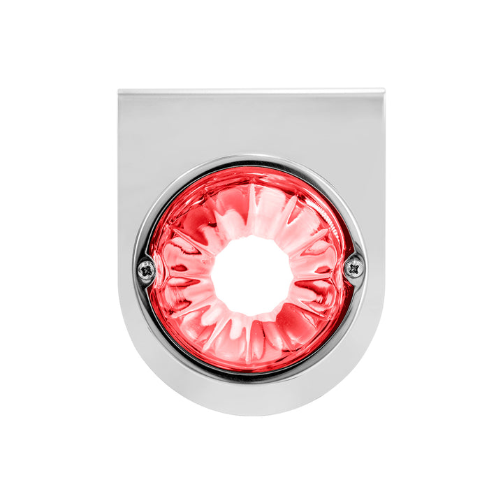 Dual Function Glass Watermelon Light With Stainless Steel Light Bracket Kit With LED Bulb - Red LED/Clear Lens