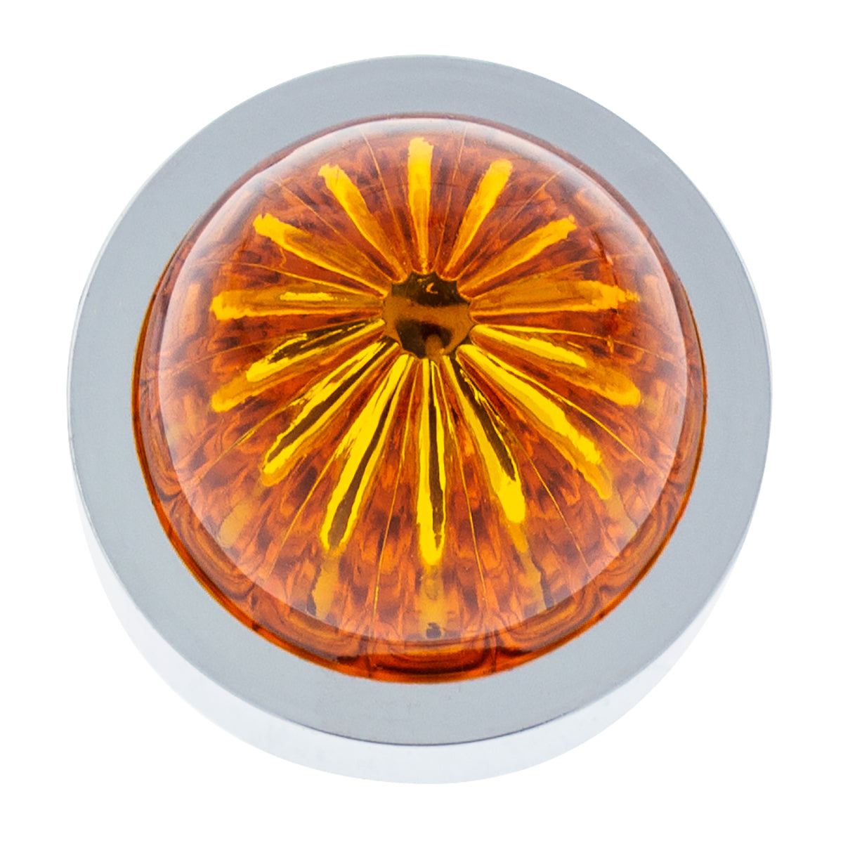 Watermelon Lens Bumper Guide Top With Chrome Base - Amber (2-Pack)