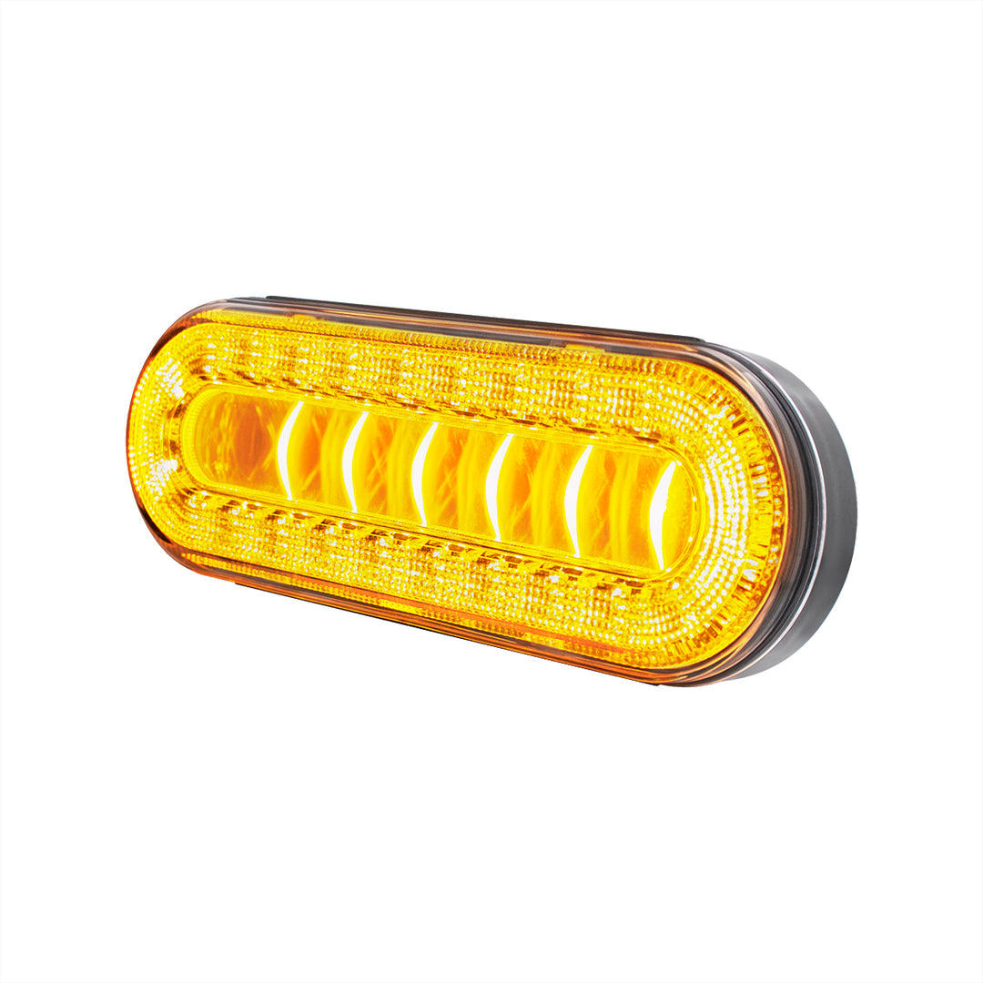 30 LED 6" Oval Lumos Light I - Series (Turn Signal) - Amber LED/Clear Lens