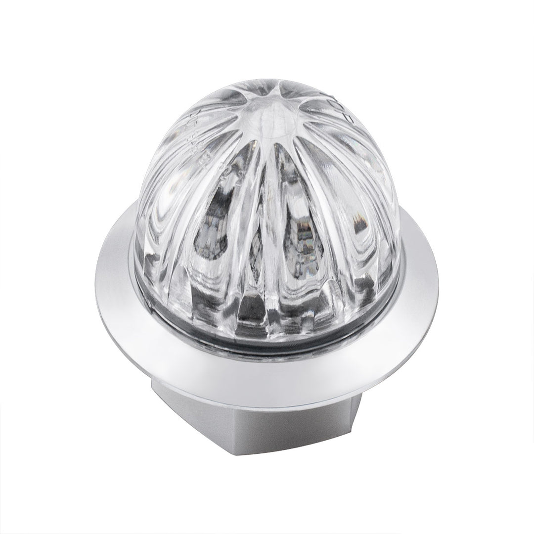 4 LED 1-1/8" Watermelon Double Fury Light With Clear Lens (Clearance/Marker) - Amber &amp; White LED