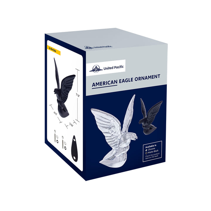 Die-Cast American Eagle Hood Ornament - Matte Black
