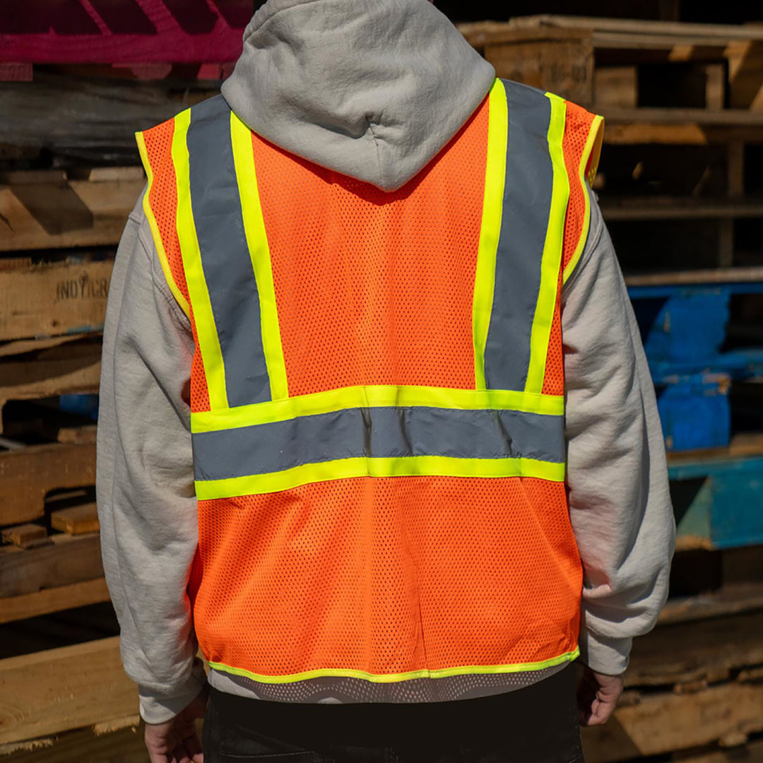 RigGear High Visibility Reflective Orange Safety Vest - Small