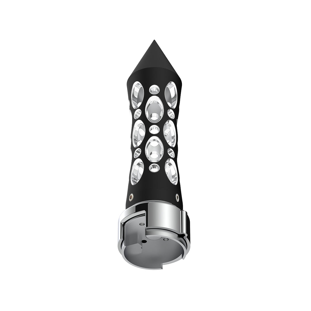 Thread-On Daytona Style Spike Gearshift Knob With LED 13/15/18 Speed Adapter - Black/White LED
