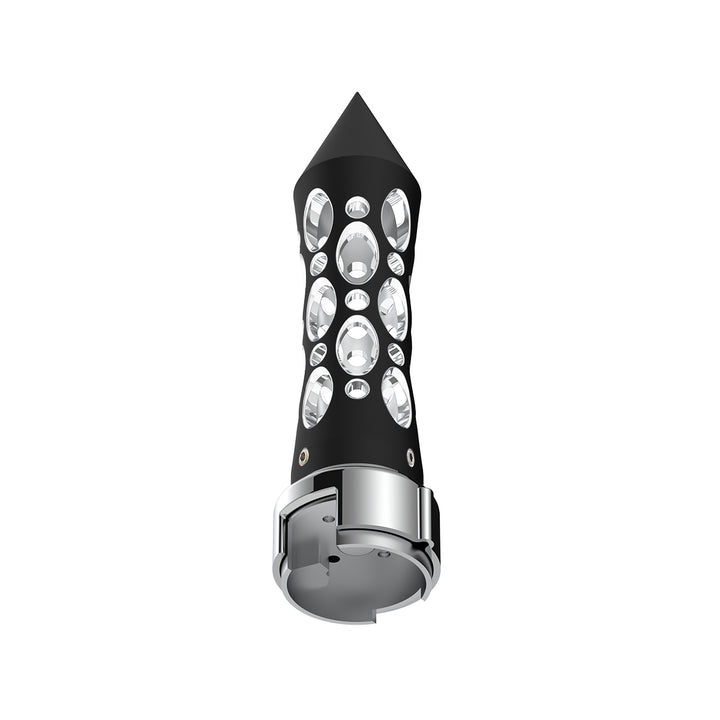 Thread-On Daytona Style Spike Gearshift Knob With LED 13/15/18 Speed Adapter - Black/White LED