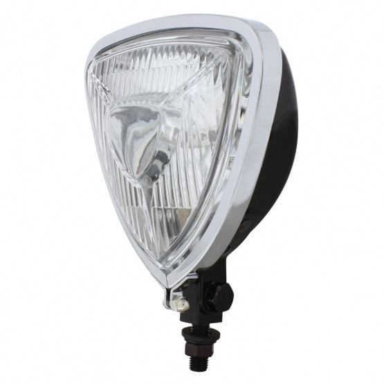 Triangle Headlight With Black Housing &amp; Flat Back