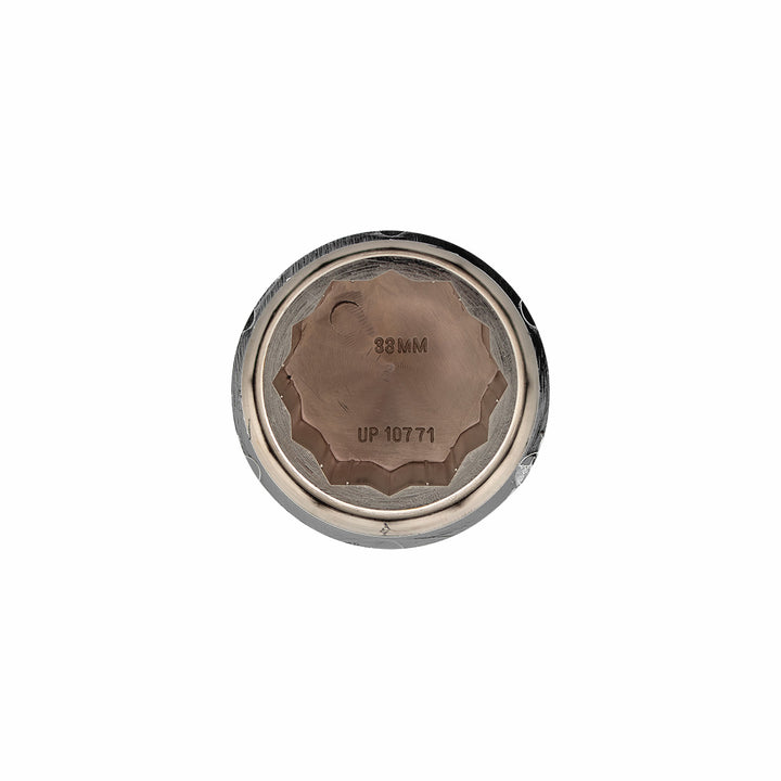 33mm x 2-1/4" Chrome Plastic Pointed Nut Covers - Push-On With Flange (Color Box of 10)