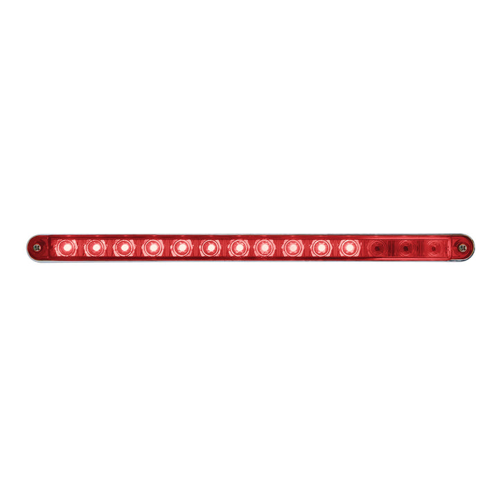 14 LED 12" Sequential Light Bar With Bezel - Red LED/Red Lens