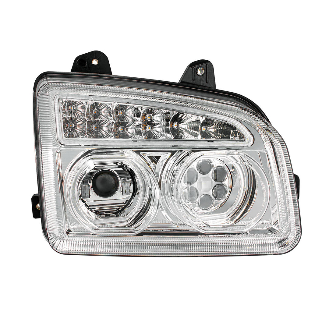 Chrome 11 LED Headlight For 2015-2024 Kenworth T880 - Passenger