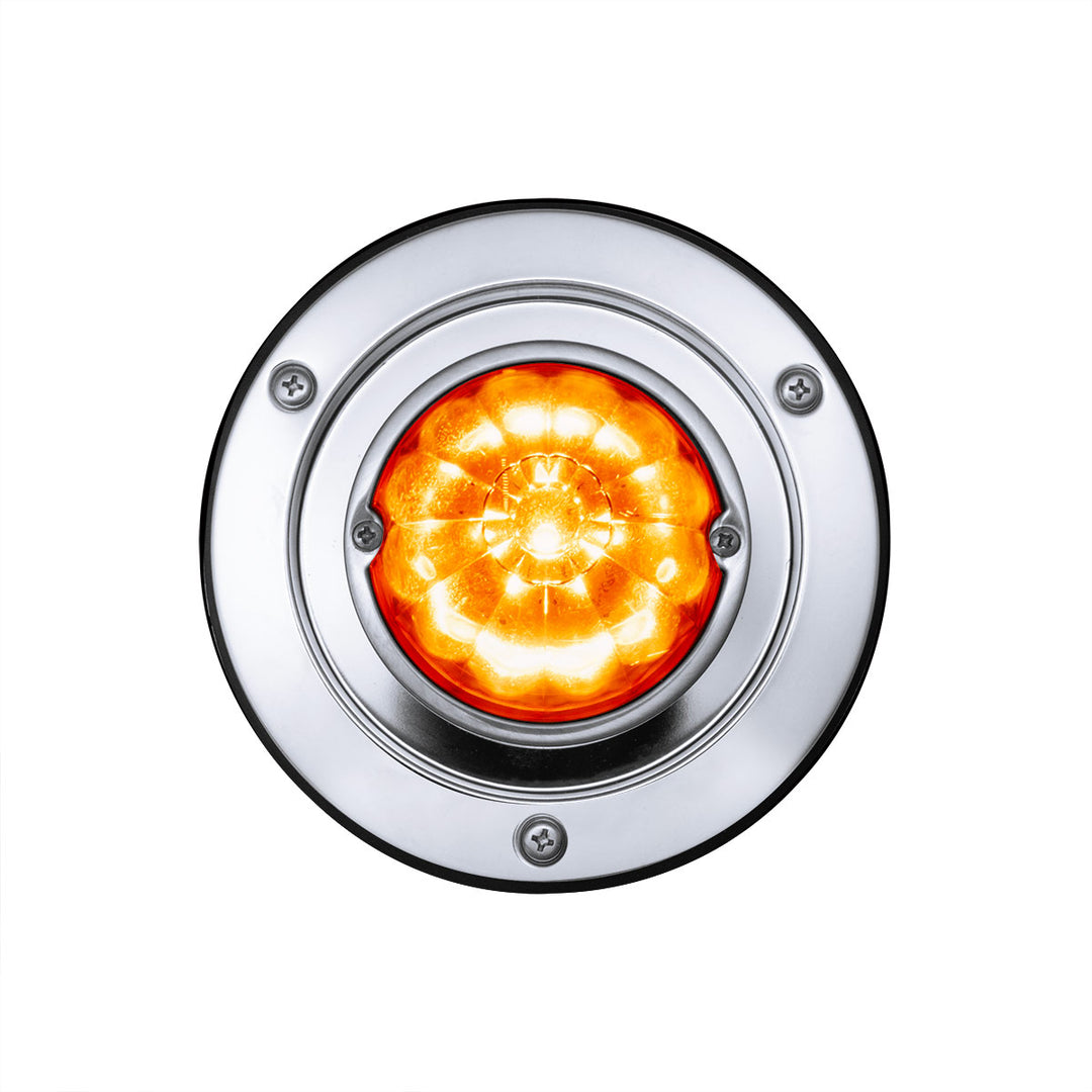 17 LED Dual Function Watermelon Light Sleeper Bunk Kit With 304 Stainless Steel Bezel - Amber LED/Amber Lens