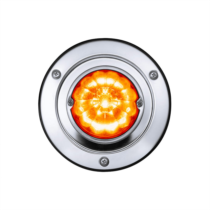 17 LED Dual Function Watermelon Light Sleeper Bunk Kit With 304 Stainless Steel Bezel - Amber LED/Amber Lens
