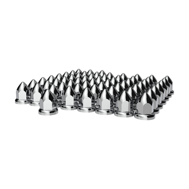 33mm X 2-3/8" Chrome Plastic Bullet Nut Cover With Flange - Push-On (Bulk)