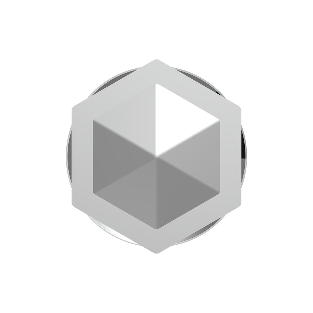 33mm X 4-1/4" Tall Chrome Plastic Hexagon Style Thread-On Nut Cover (Bulk)