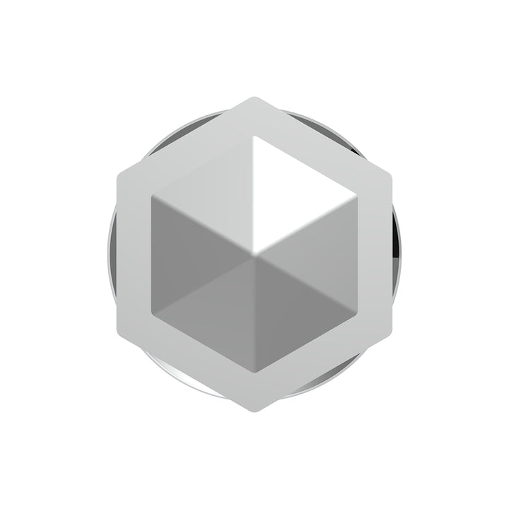 33mm X 4-1/4" Tall Chrome Plastic Hexagon Style Thread-On Nut Cover (Bulk)