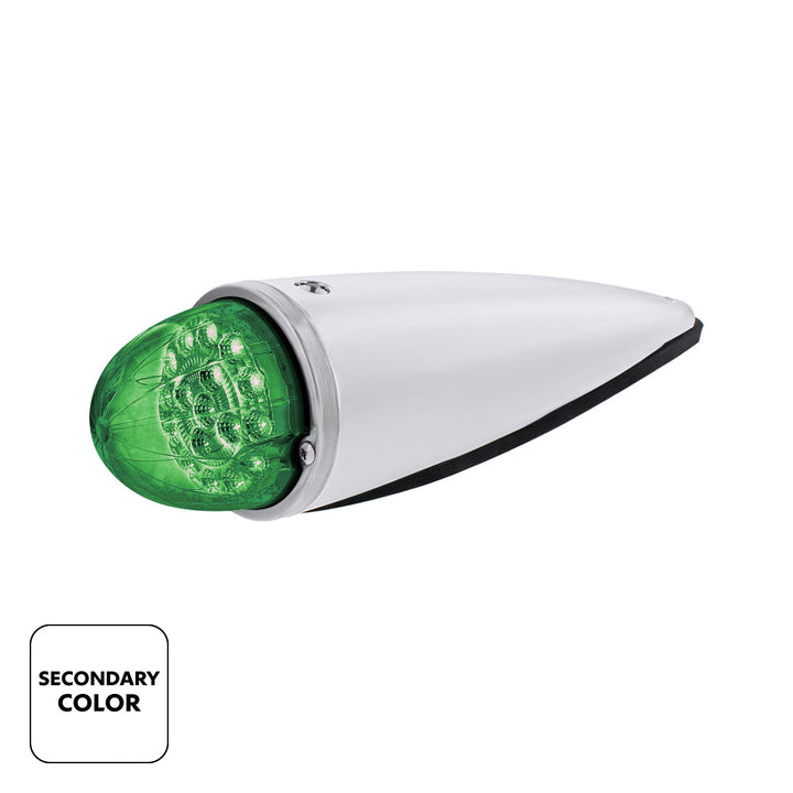 17 LED Watermelon Double Fury Light Torpedo Cab Light - Amber &amp; Green LED/Clear Lens