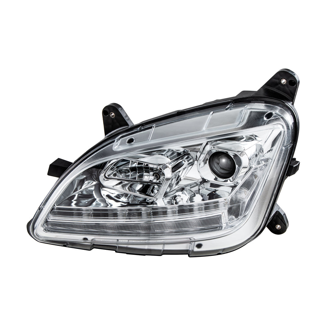 Chrome Projection Headlight With LED Sequential Turn and DRL For 2012-2021 Peterbilt 579 - Driver