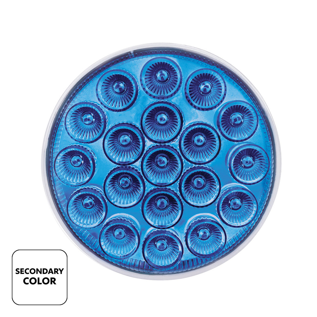 19 LED 4" Round Double Fury Light (Stop &amp; Turn) - Red &amp; Blue LED/Clear Lens