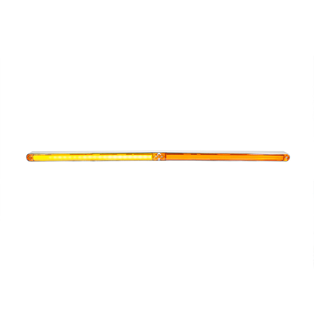 Dual 24 LED Dual Function 12" GloLight Bar With Bezel - Amber LED/Amber Lens