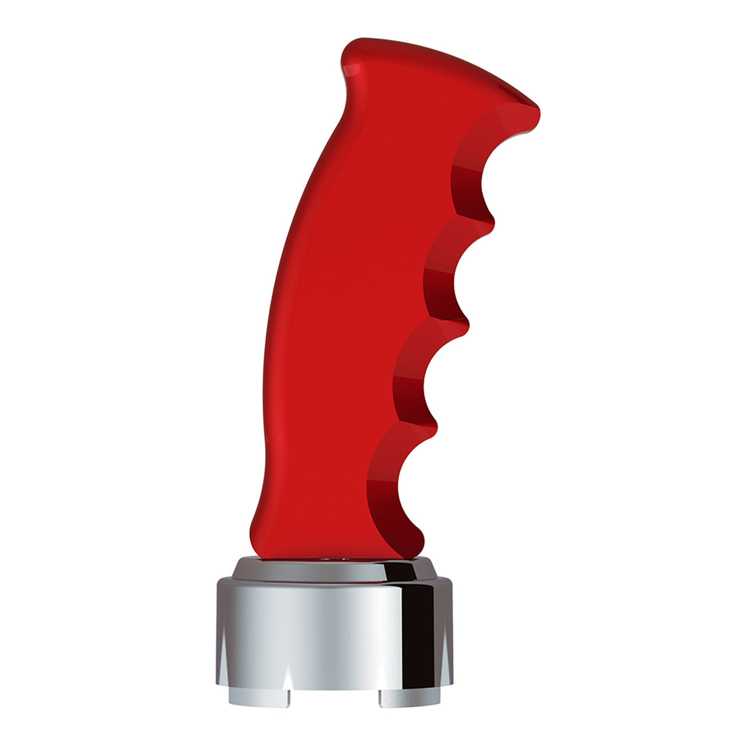 Thread-On Pistol Grip Gearshift Knob With Chrome 13/15/18 Speed Adapter - Candy Red