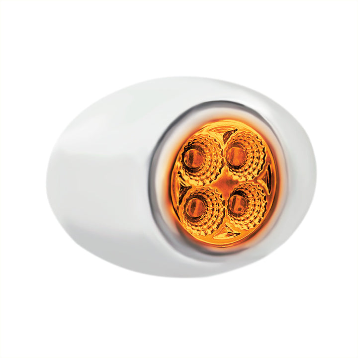 4 LED Double Fury Light (Clearance/Marker) - Amber &amp; Red LED/Clear Lens