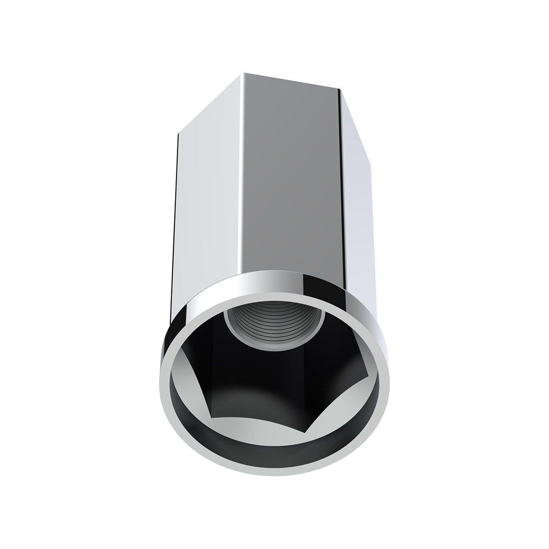 33mm X 4-1/4" Tall Chrome Plastic Hexagon Style Thread-On Nut Cover (Bulk)