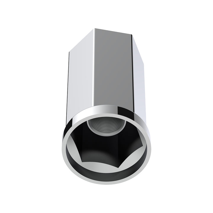 33mm X 4-1/4" Tall Chrome Plastic Hexagon Style Thread-On Nut Cover (Bulk)