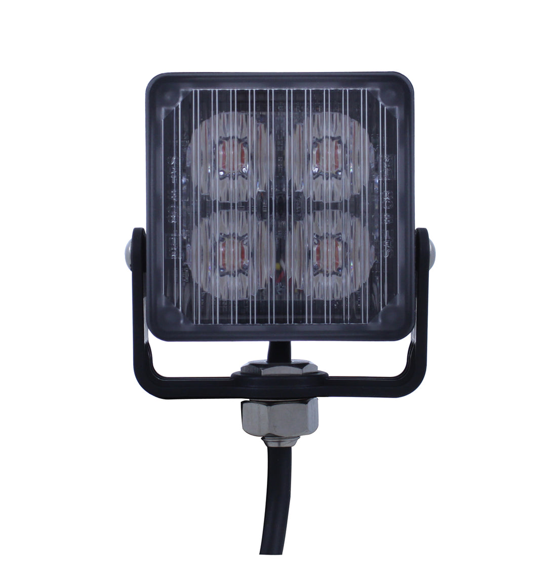 4 High Power LED Square Warning Lighthead - White LED (Bulk)
