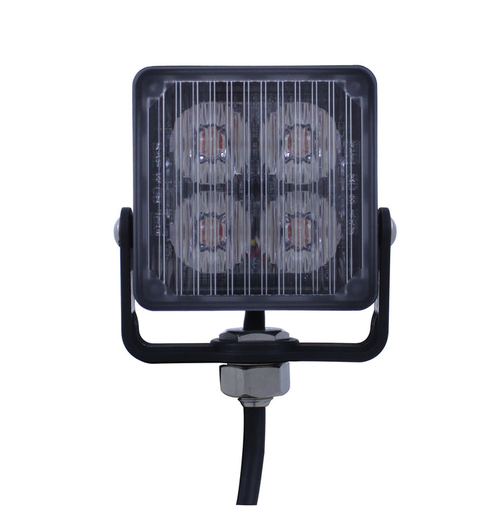 4 High Power LED Square Warning Lighthead - White LED (Bulk)