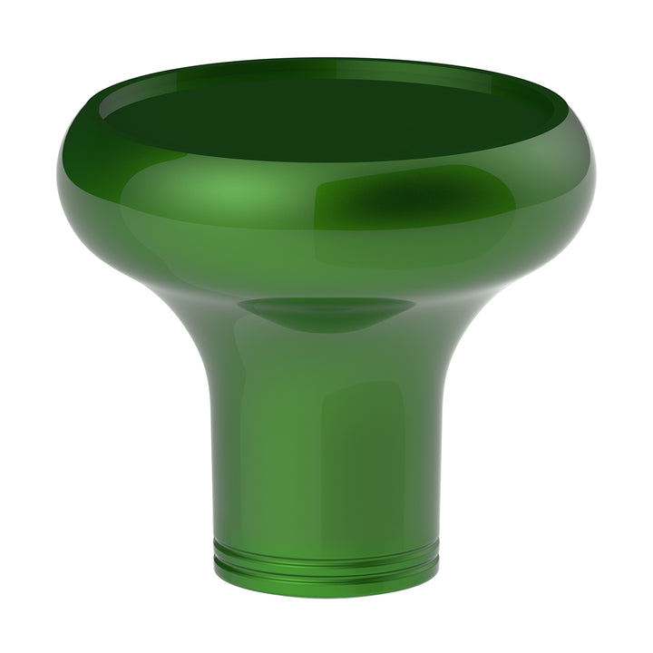 Deluxe Aluminum Screw-On Air Valve Knob With Multi - Color Glossy Trailer Sticker - Emerald Green