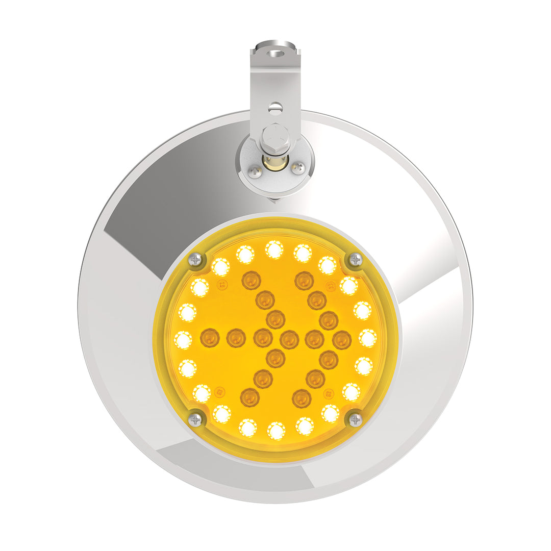8-1/2" 430 Stainless Steel Convex Mirror With LED - Driver