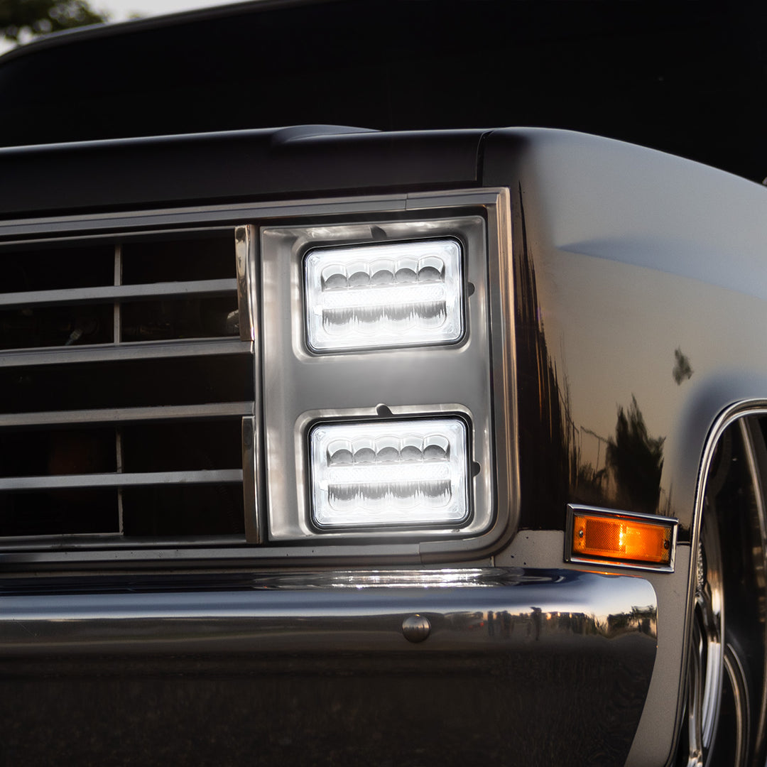 ULTRALIT - 9 High Power LED 4" x 6" Rectangular Light With White Position Light Bar