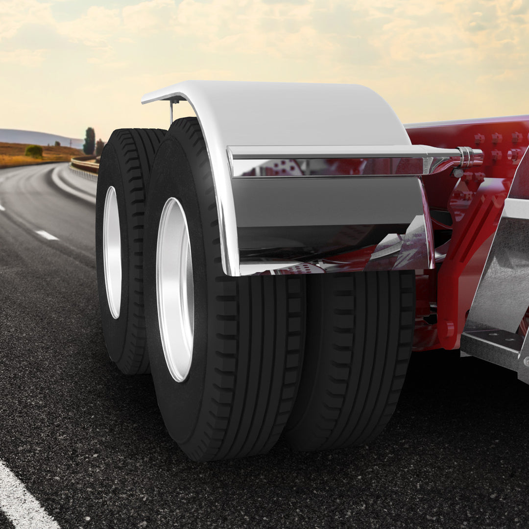 60" 430 Stainless Steel (16ga) Roll Formed Edge Smooth Half Fender - Stainless Steel Series (Pair)