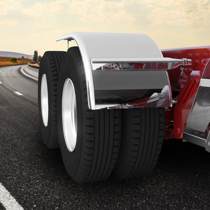60" 430 Stainless Steel (16ga) Roll Formed Edge Smooth Half Fender - Stainless Steel Series (Pair)