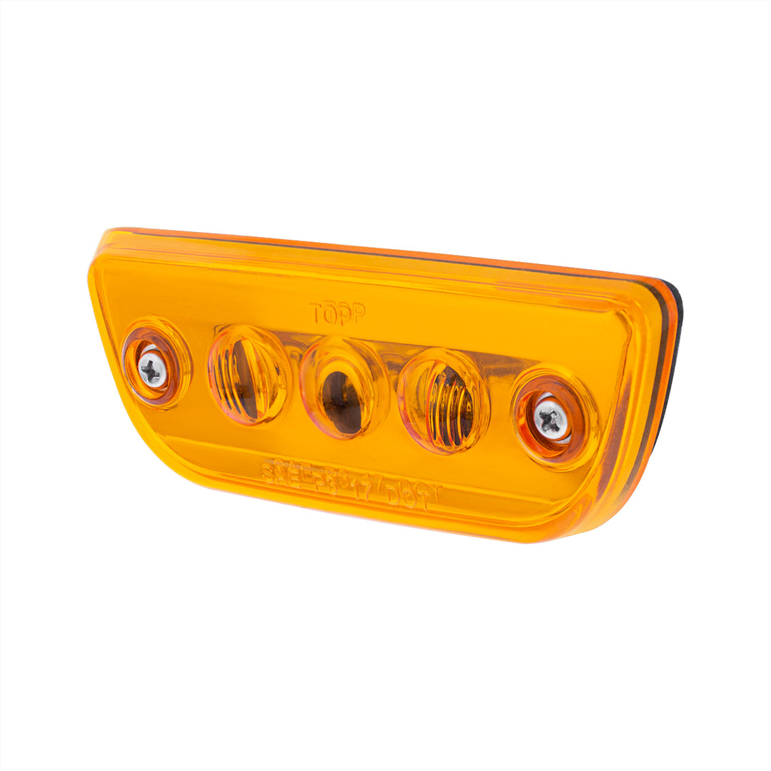 3 LED Cab Light For 2013-2021 Peterbilt 579 &amp; Kenworth T680/T770/T880 - Amber LED/Lens