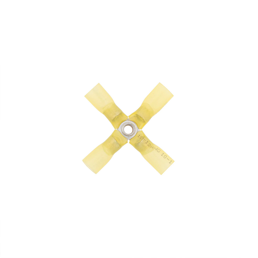12-10 AWG 4 - Way (X) CS Heat Shrink Connector - Yellow (5-Pack)