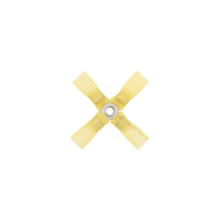 12-10 AWG 4 - Way (X) CS Heat Shrink Connector - Yellow (5-Pack)
